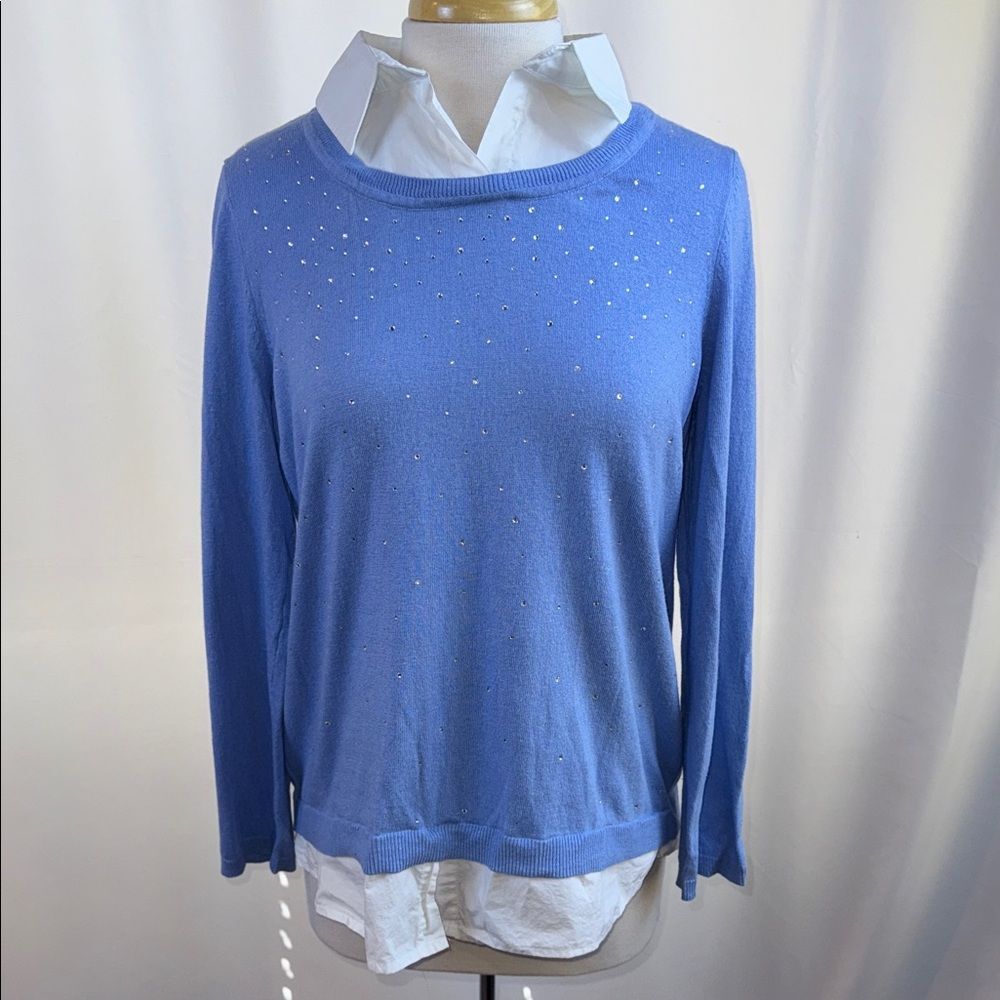 Chico's Blue Sparkle Sweater, Chico's Size 2 or Sz 12 or Large
